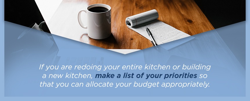 如果你要重新装修你的整个厨房，列出一个优先级列表
