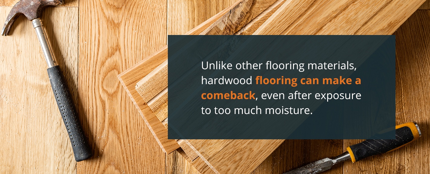 硬木地板可以恢复，即使暴露在过多的水分